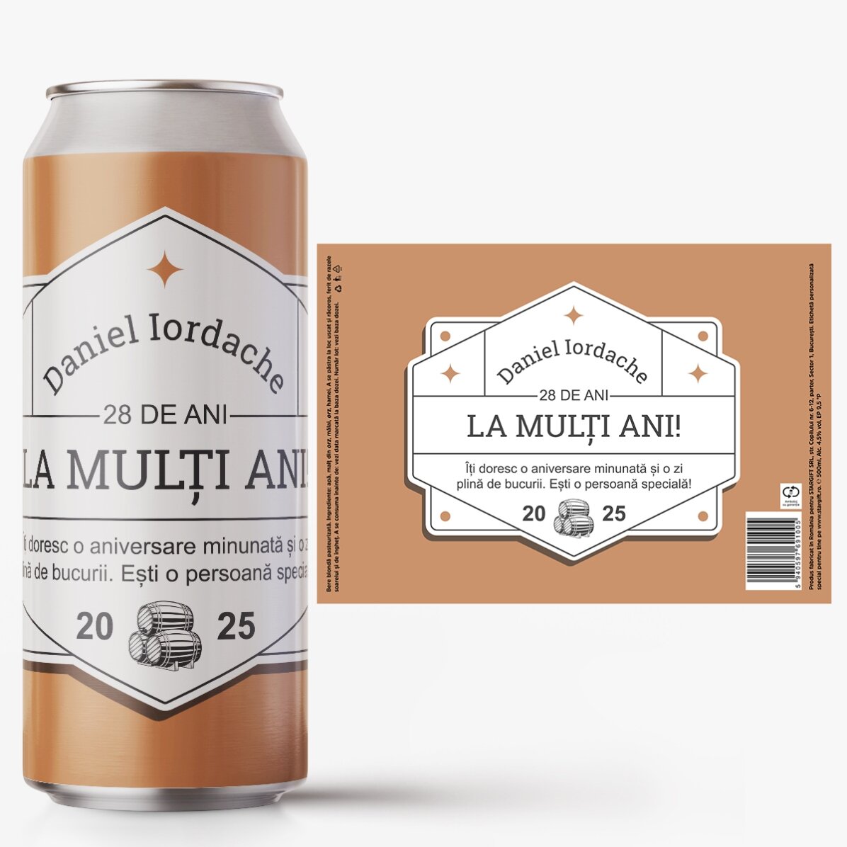 Personalised beer can with text - Classic beer