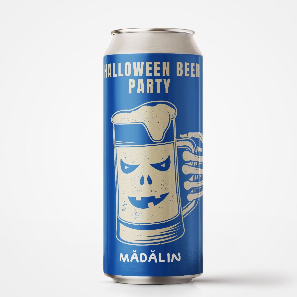 Bier in einer Dose mit individueller Beschriftung – Halloween-Bierparty