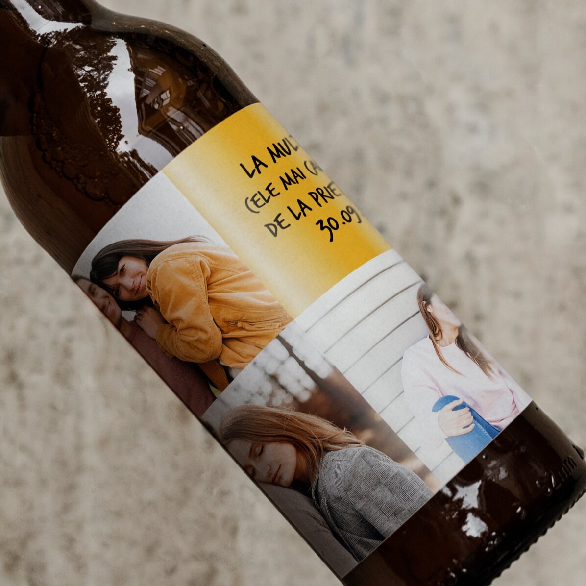 Individuell gestaltetes Bier mit 3 Fotos und Text