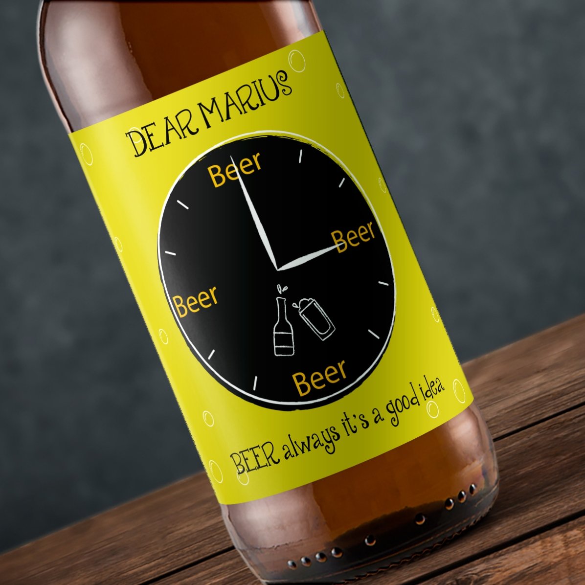 Personalised beer with text - Beer is always a good idea