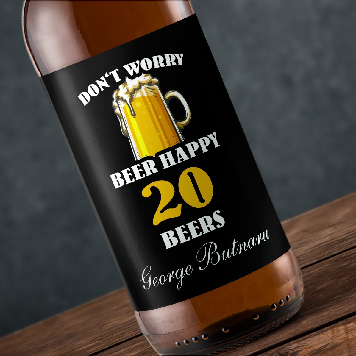 Bier mit individueller Aufschrift – Beer happy!