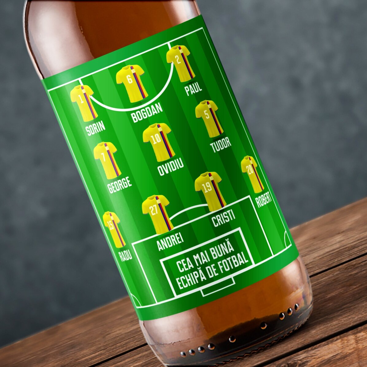 Bier mit individueller Beschriftung – Fußballmannschaft