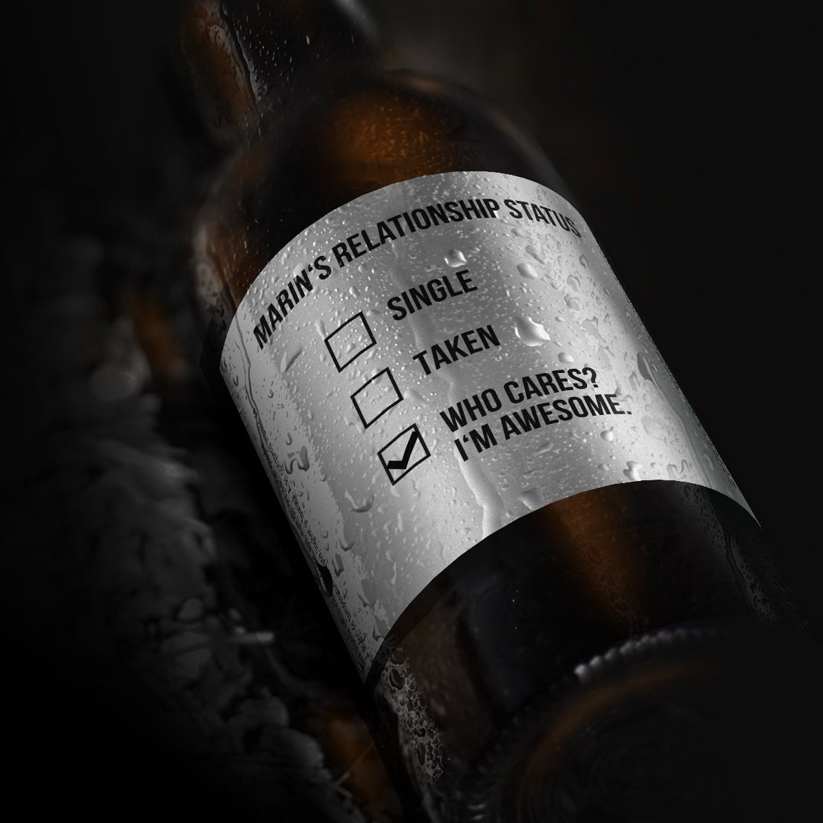 Bier mit individueller Aufschrift – „I