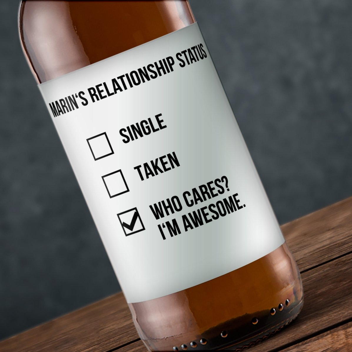 Bier mit individueller Aufschrift – „I