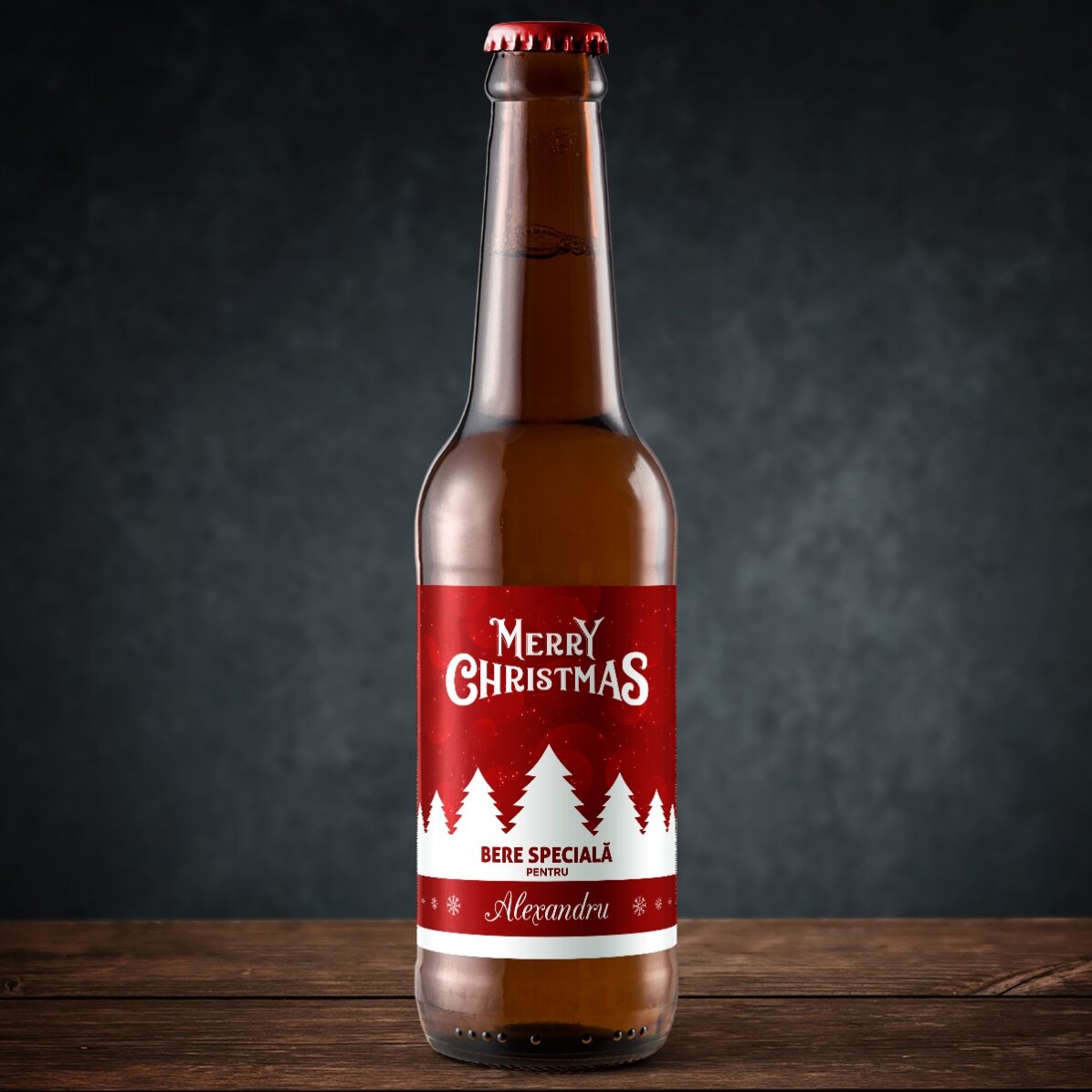 Bier mit individueller Aufschrift – Merry Christmas