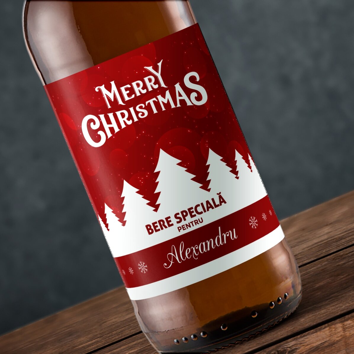 Bier mit individueller Aufschrift – Merry Christmas