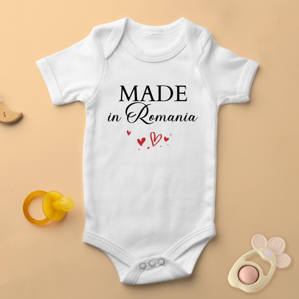 Personalisierter Baby-Body mit Botschaft – Made with love