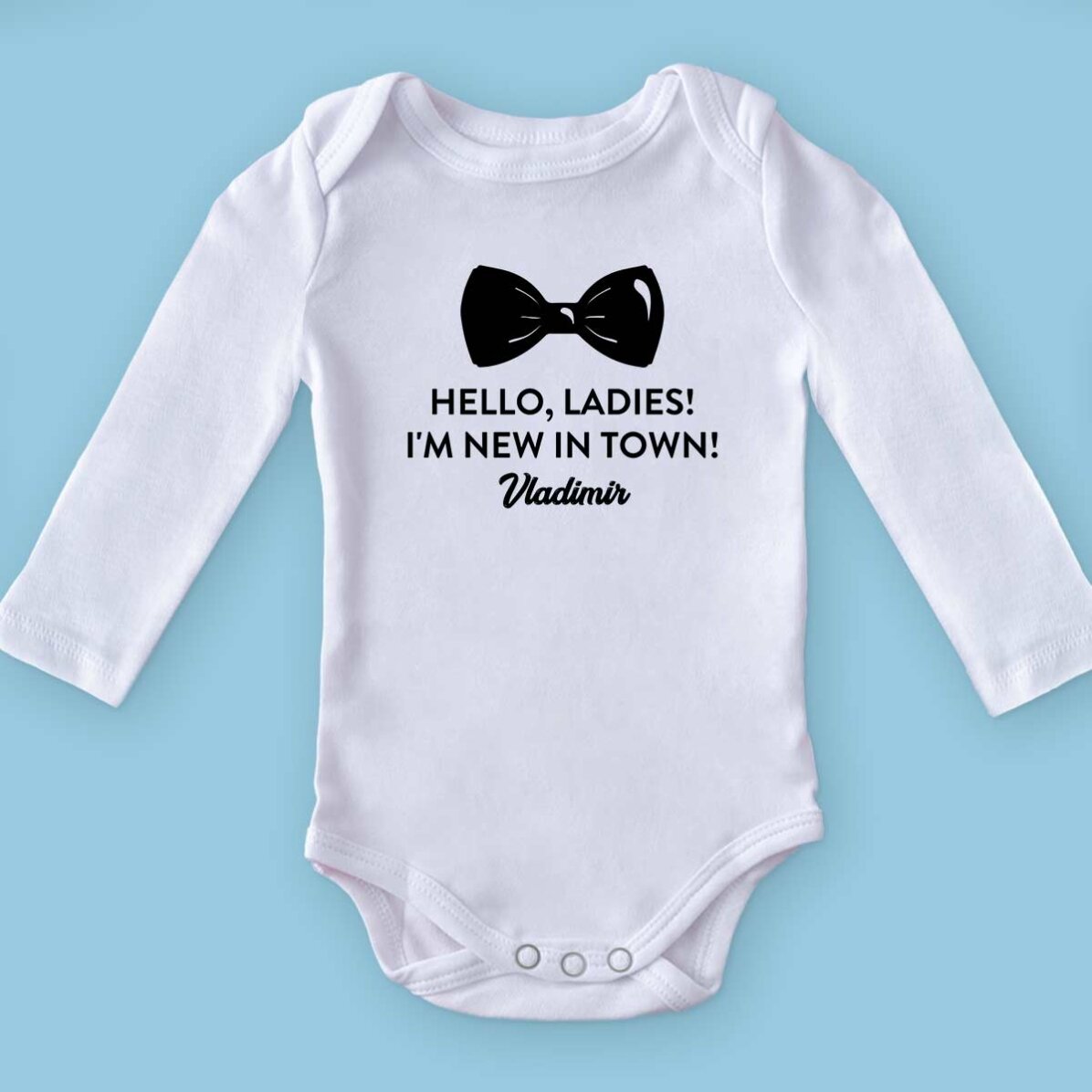 Personalisierter Baby-Body mit Botschaft – Papion