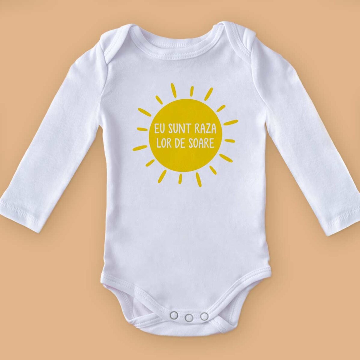 Personalisierter Baby-Body mit Aufdruck – Sonnenstrahl