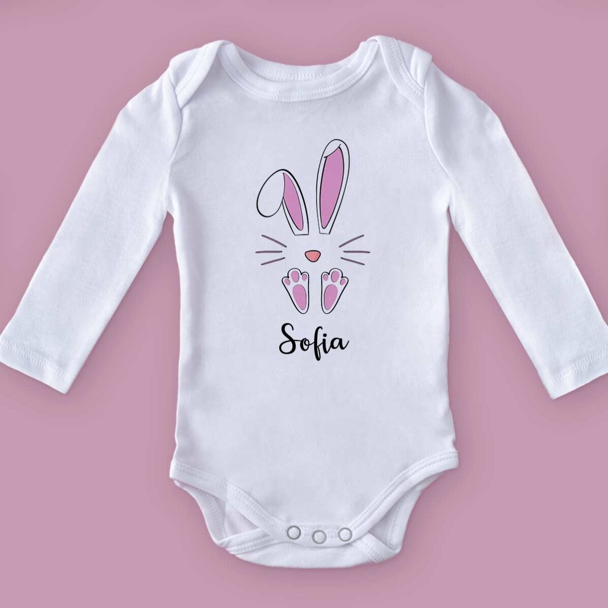 Personalisierter Baby-Body mit Namen – Osterhase