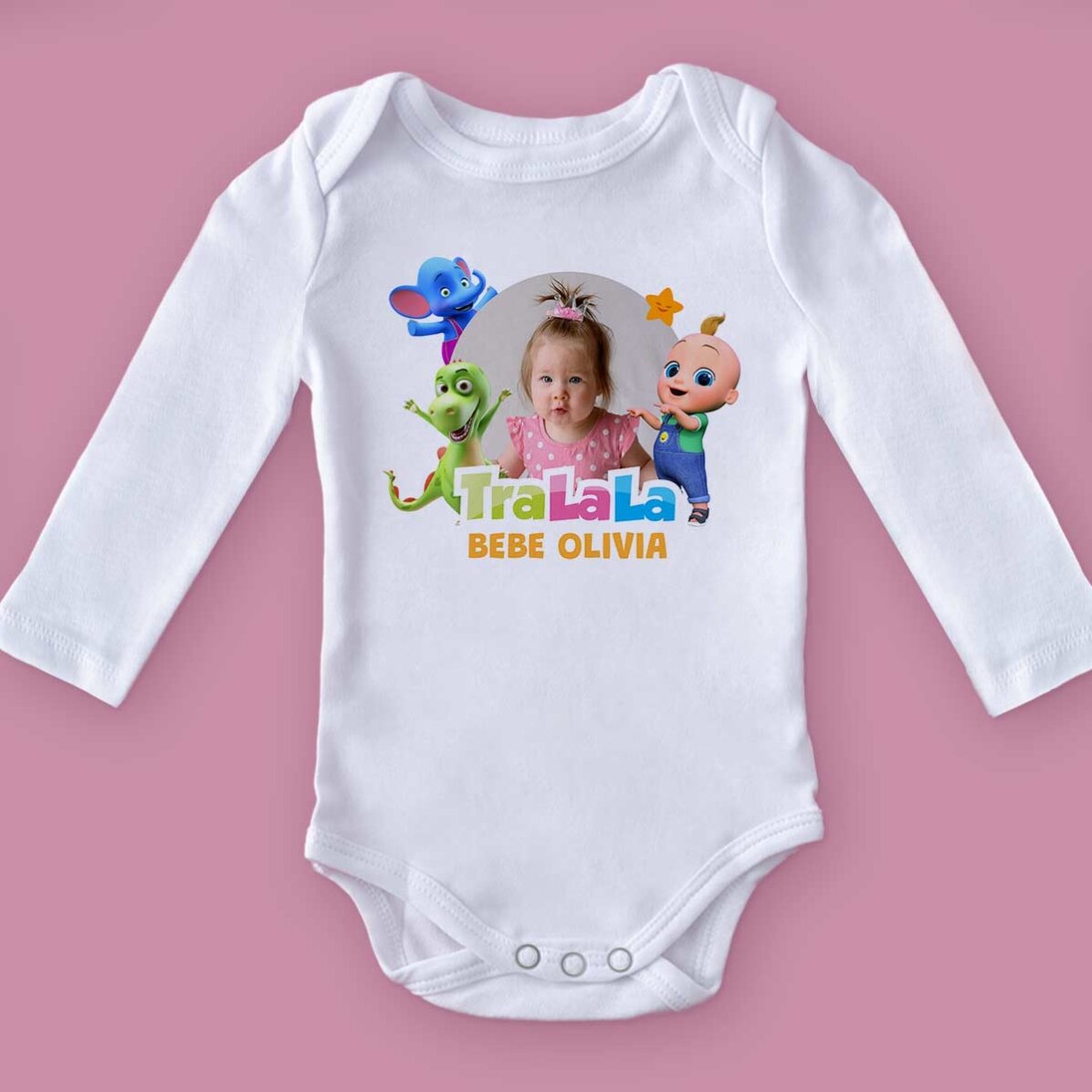 Personalisierter Baby-Body mit Namen und Foto – TraLaLa