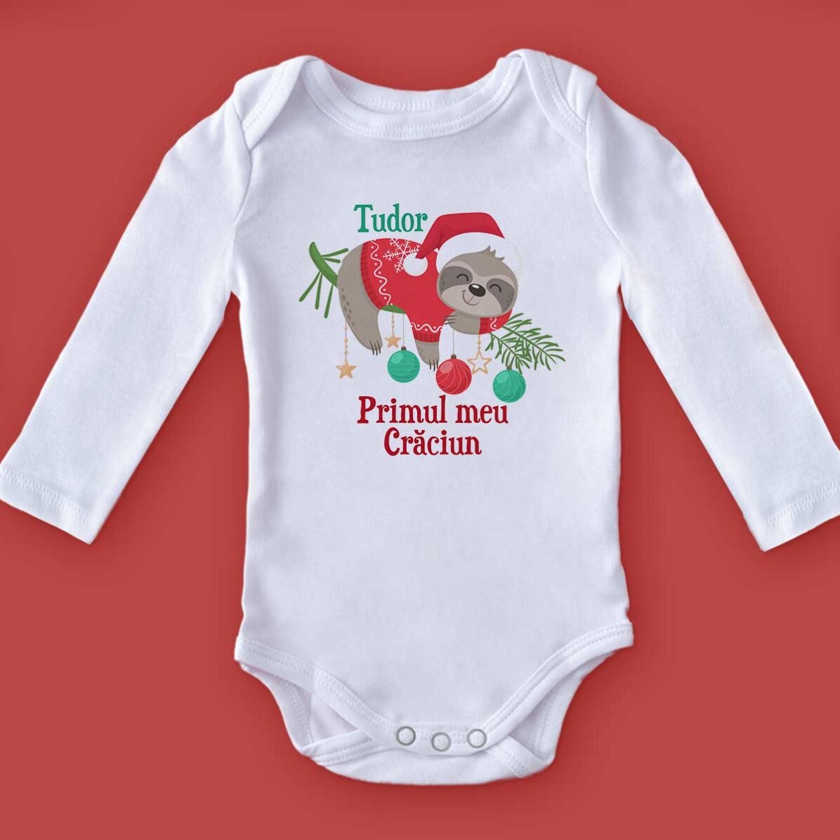 Personalisierter Babybody mit Text – Weihnachts-Body