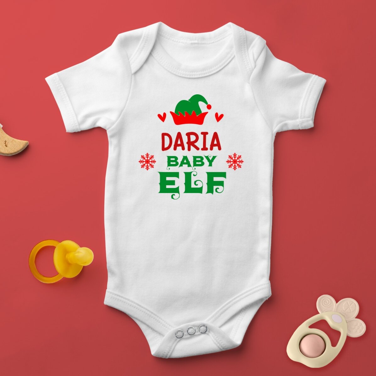 Personalisierter Baby-Body mit Aufdruck – Little Elf