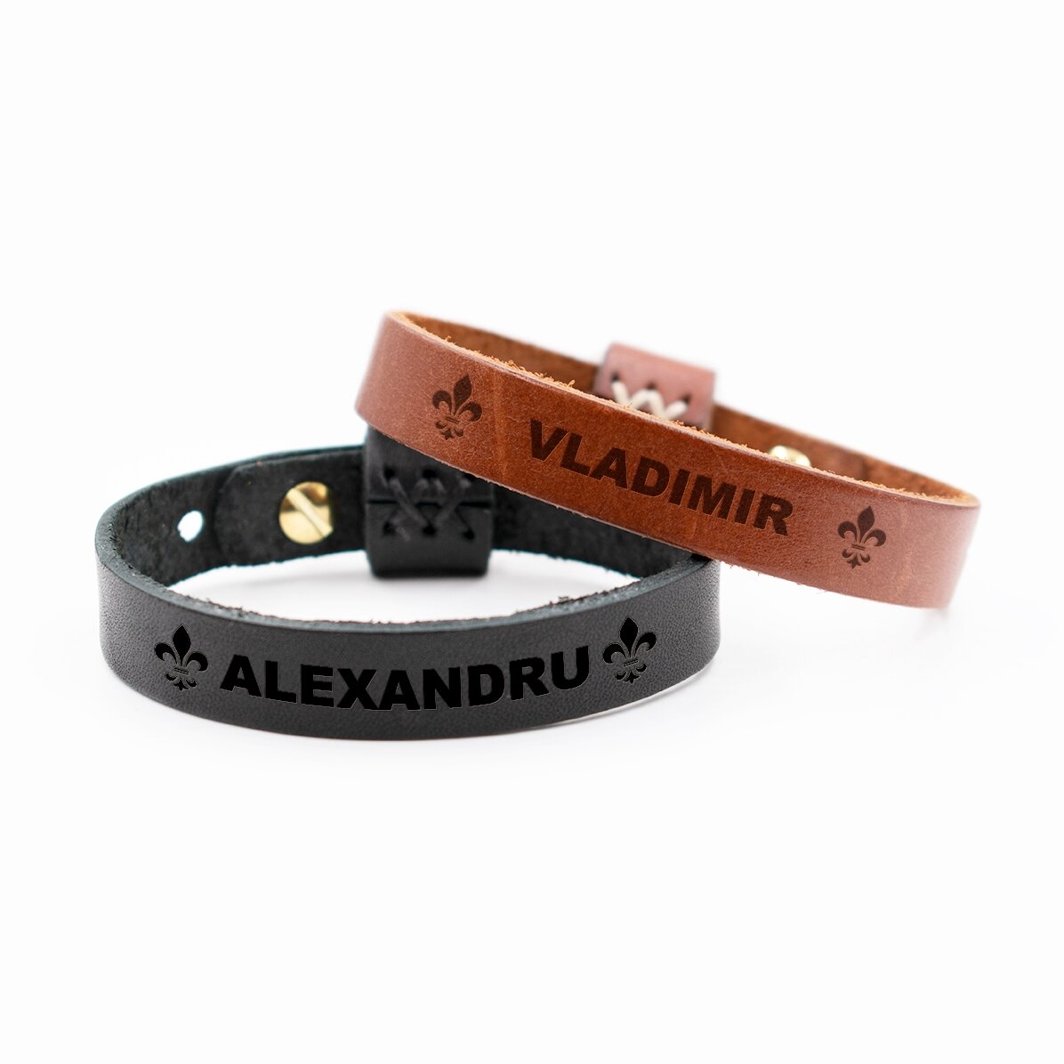 Personalisiertes Lederarmband mit Namen für Herren