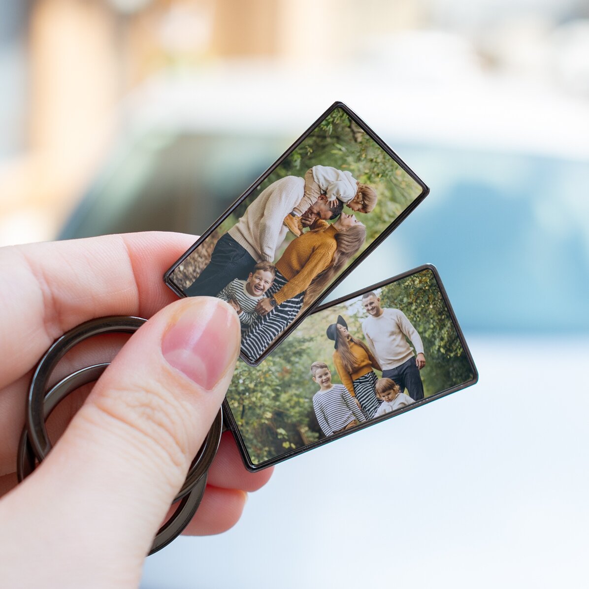 Personalisierter Schlüsselanhänger mit 2 Fotos