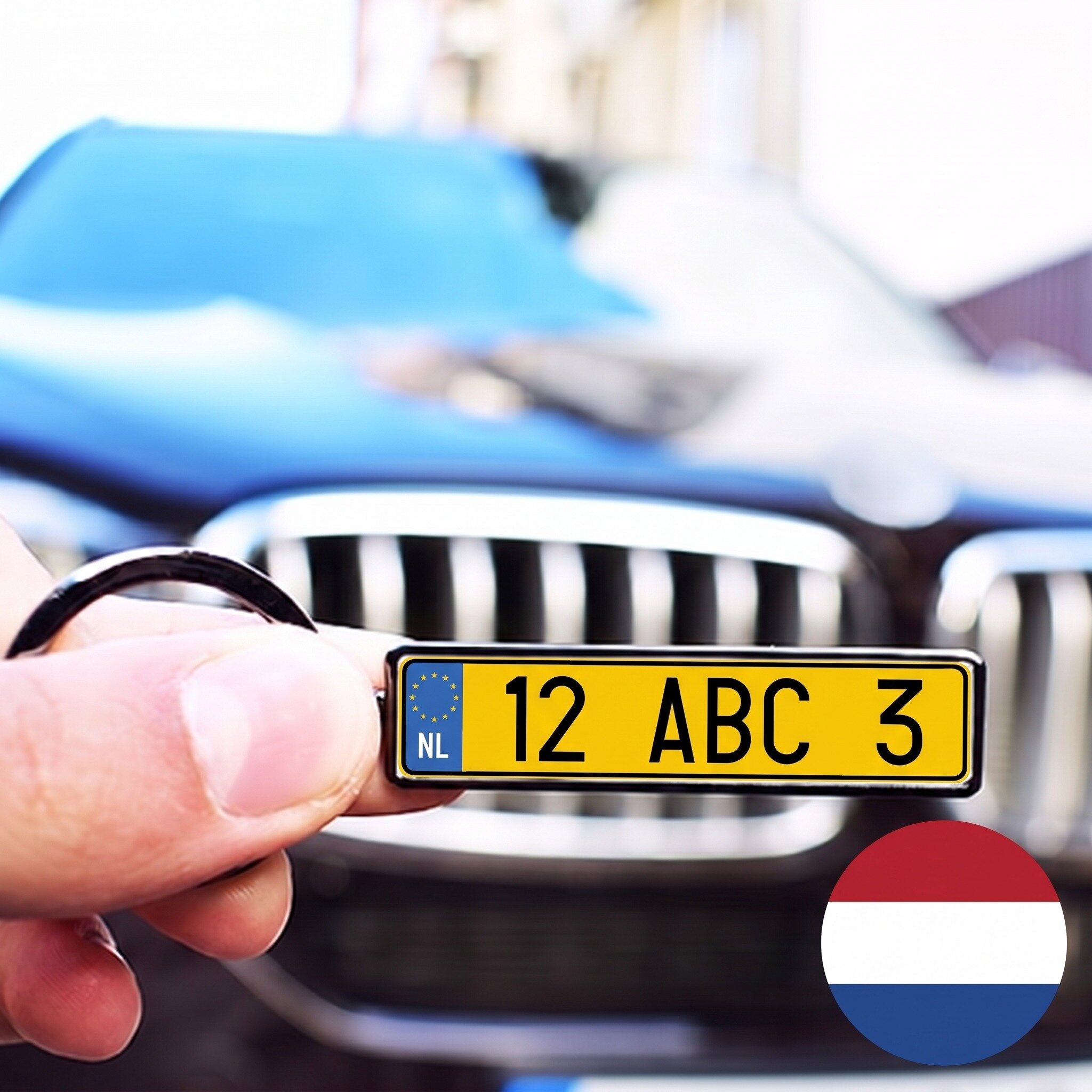 Personalisierter Schlüsselanhänger mit Kfz-Kennzeichen aus den Niederlanden