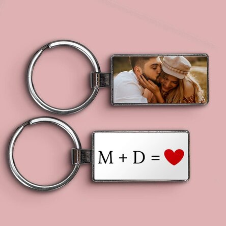 Personalised keyring with a photo and text - Love