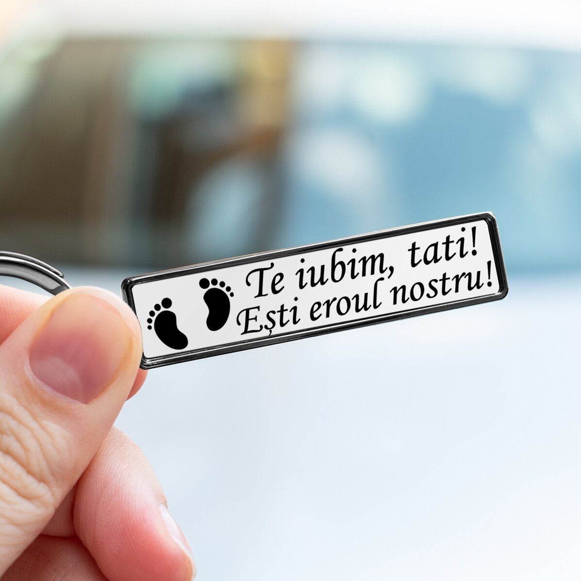 Schlüsselanhänger – Nachbildung eines Kfz-Kennzeichens mit individueller Beschriftung