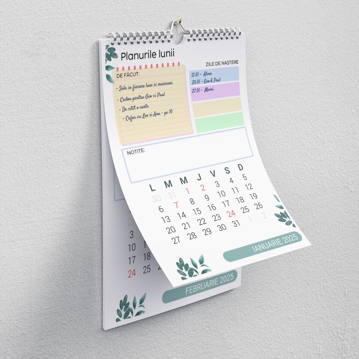 Individuell gestalteter Kalender mit Foto und Text – Planer