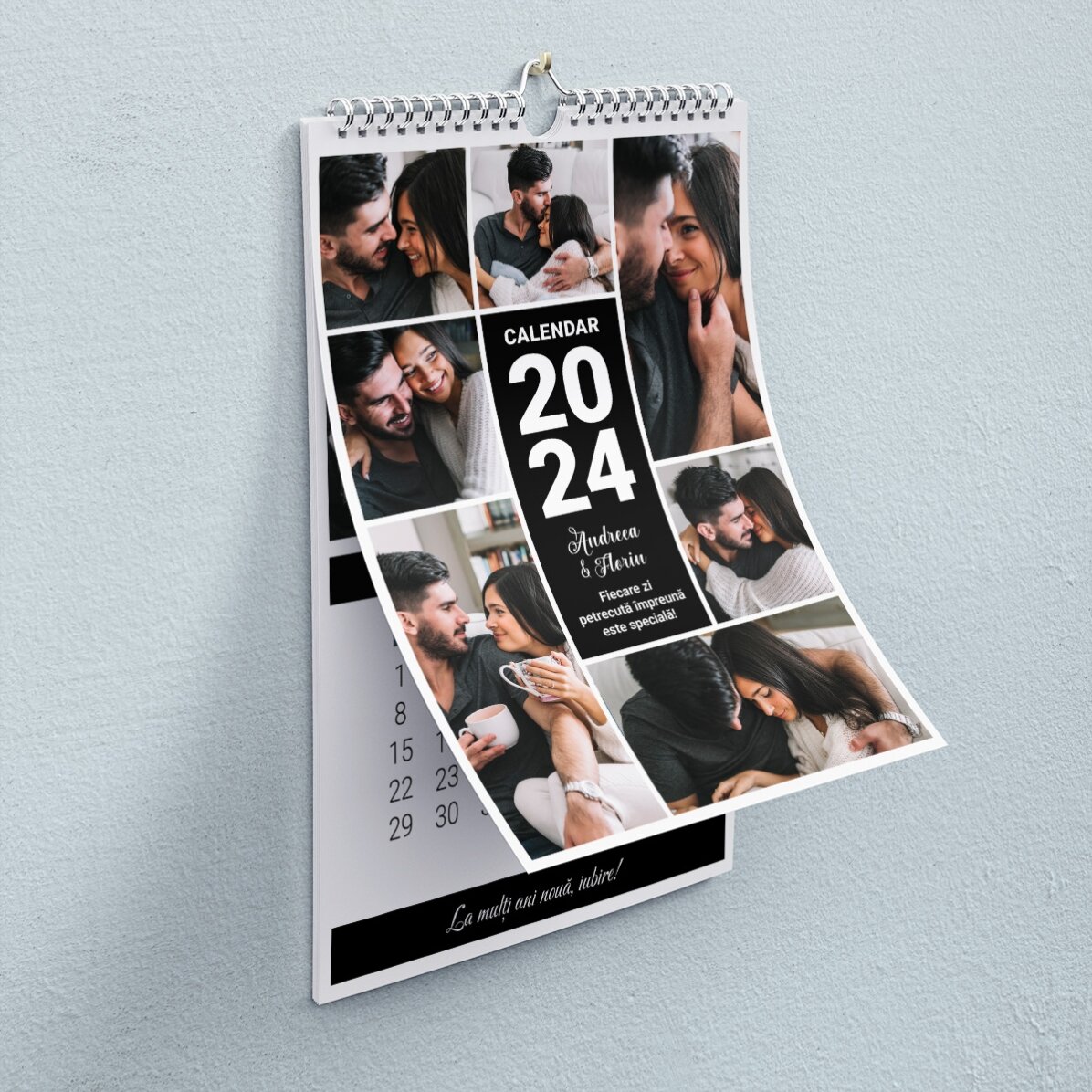 Individuell gestalteter Kalender mit Fotos und einer Botschaft – Gemeinsame Momente