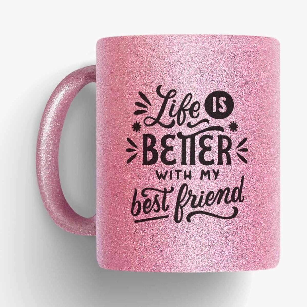 Personalised glitter mug with name - best friend