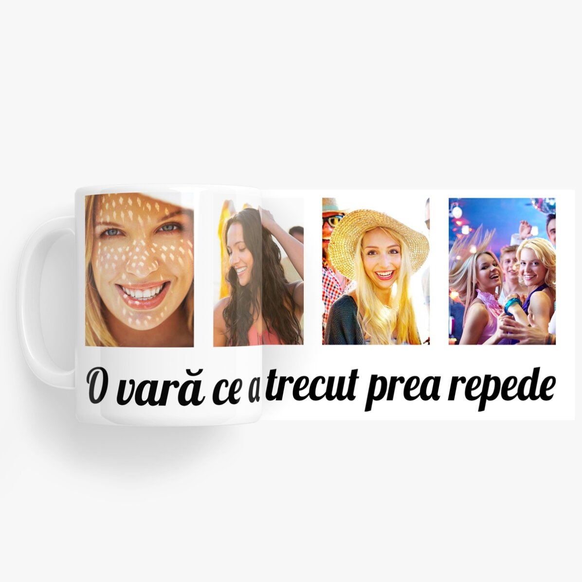 Personalisierte Tasse mit 4 Fotos und einer Botschaft