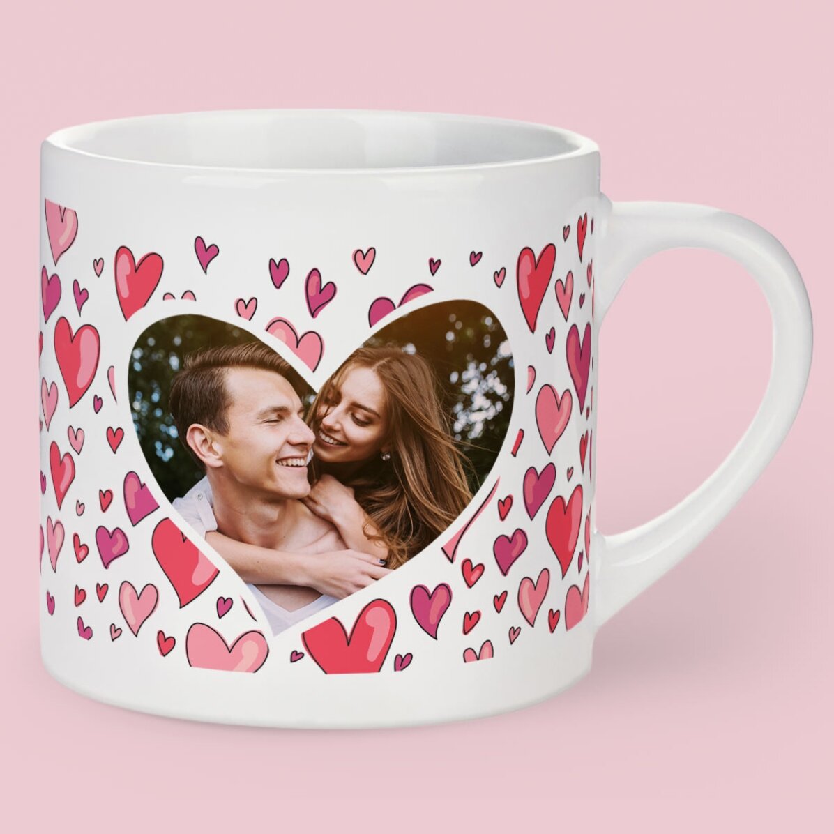 Espresso-Tasse mit Herzchen, Bild und Text
