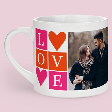 Personalisierte Espressotasse mit 2 Fotos – LOVE