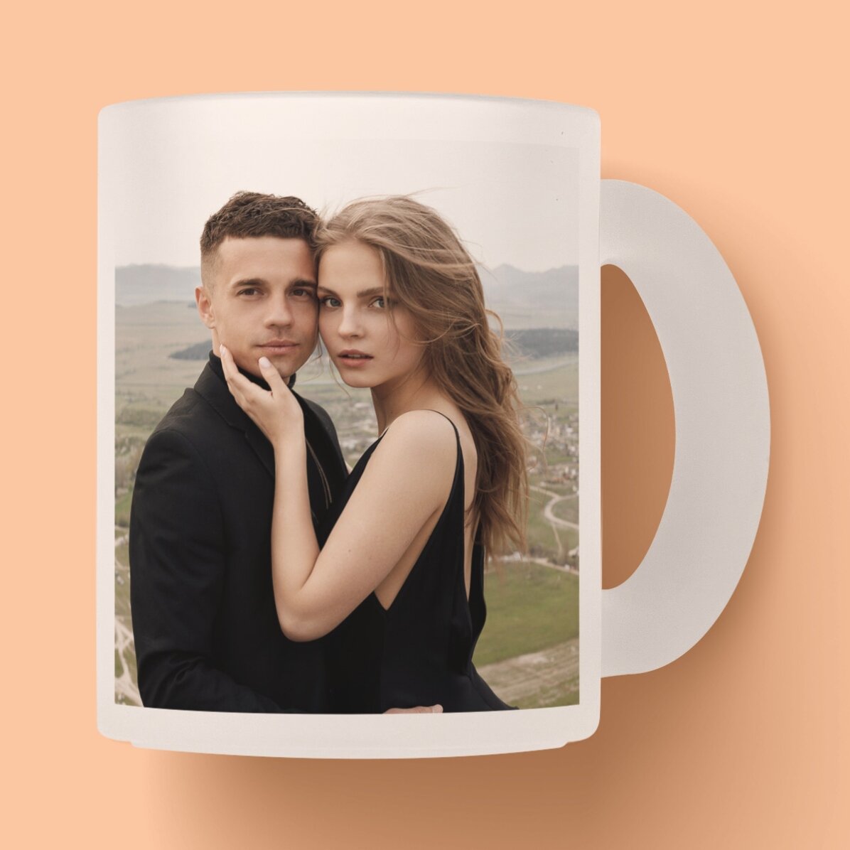 Personalisierter Glasbecher mit 2 Fotos