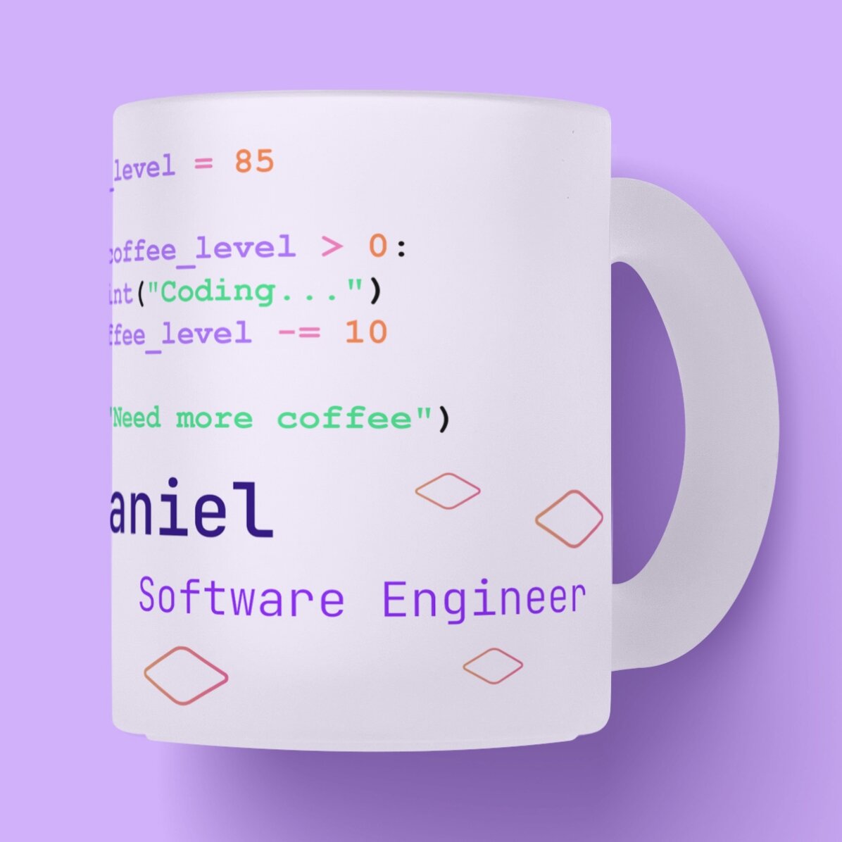 Personalisierter Becher mit Text – Programmierung