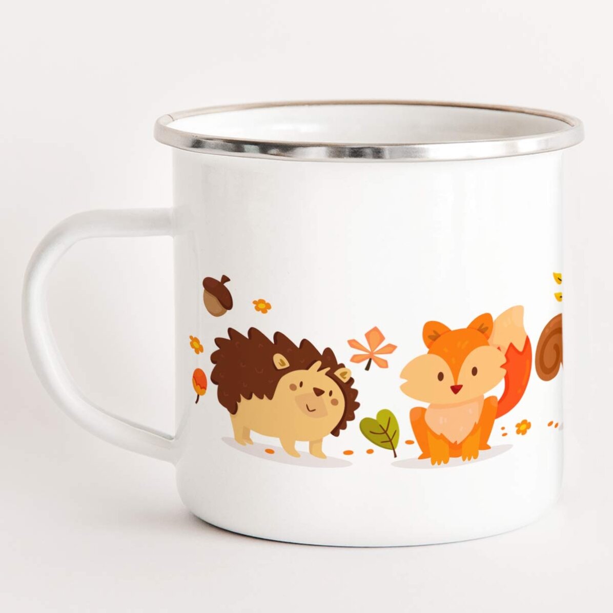 Enamelled metal mug for children - Autumn