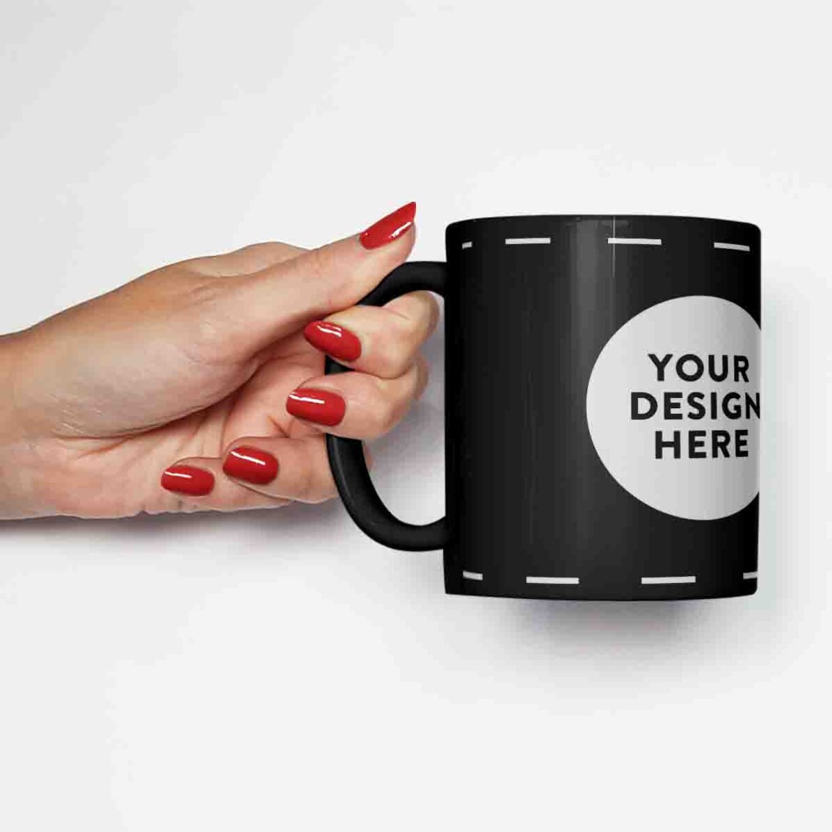 Personalisierte schwarze Tasse mit deinem Motiv