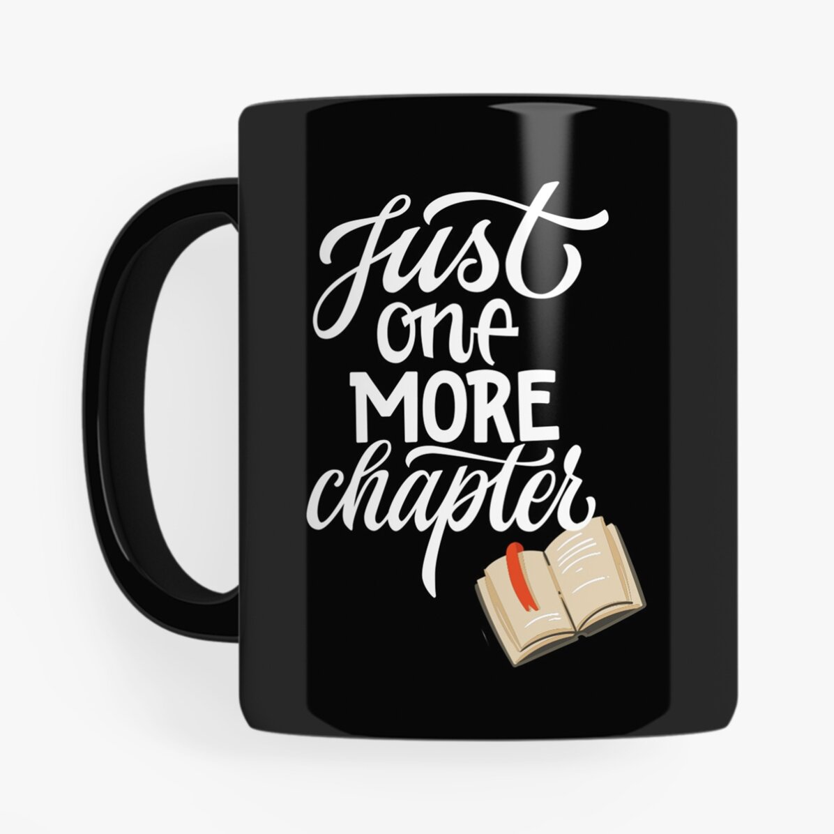 Personalisierte schwarze Tasse mit Text und deinem Namen – One more chapter