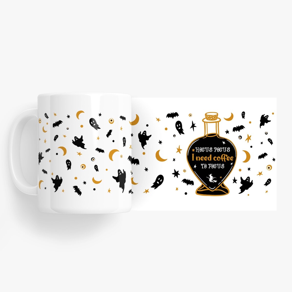 Personalised mug with text for Halloween - Hocus Pocus