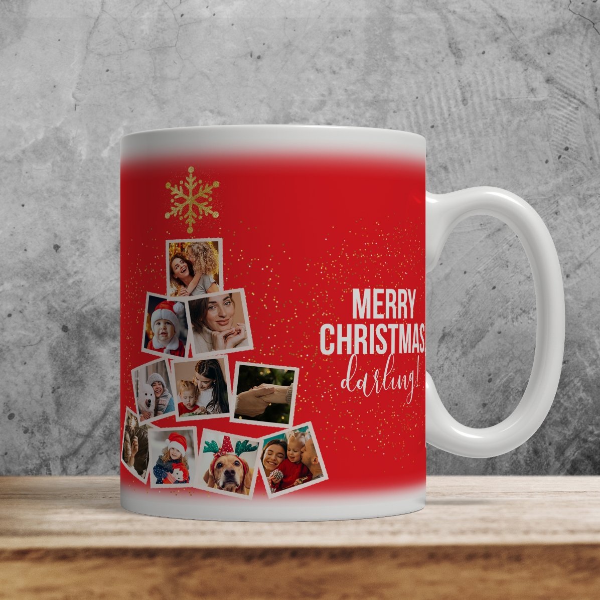 Personalisierte Tasse mit 10 Fotos und Text – Christmas Memories
