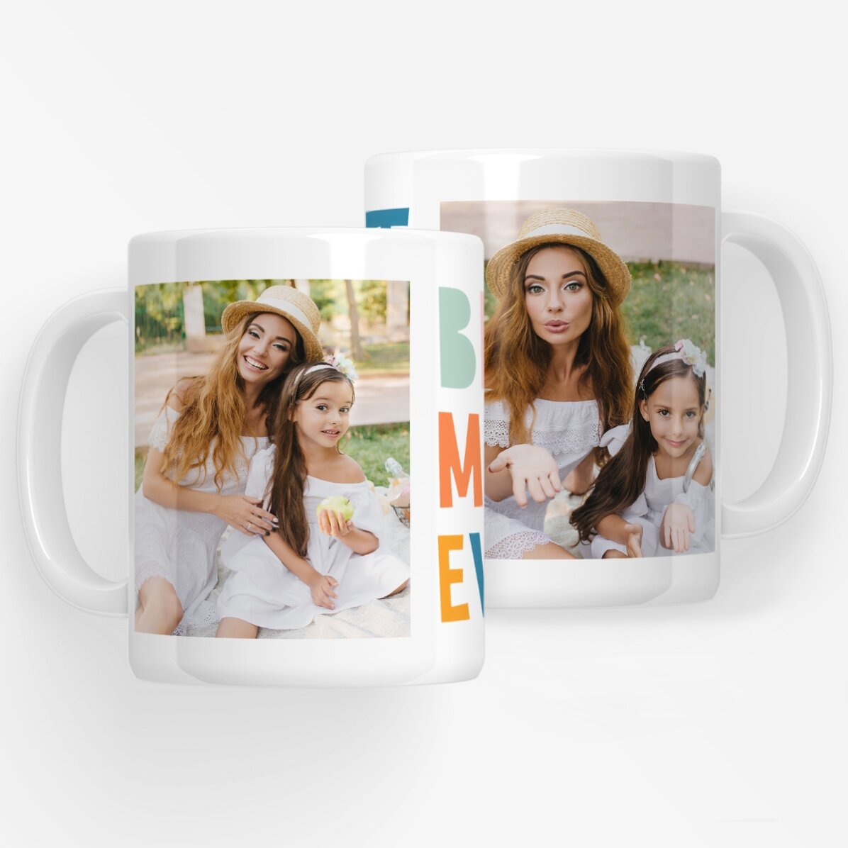 Personalisierte Tasse mit 2 Fotos – Die beste Mama aller Zeiten!