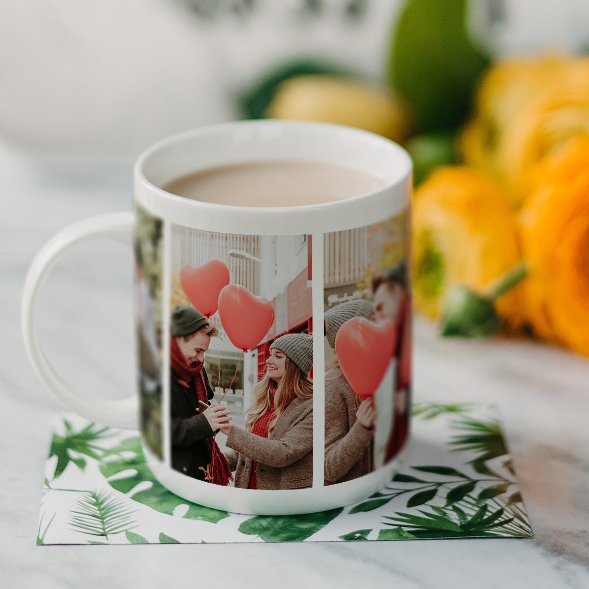 Personalisierte Tasse mit 4 Fotos