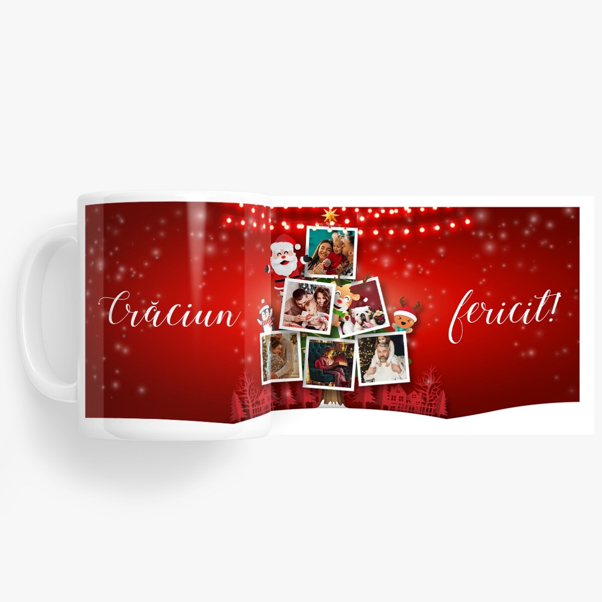 Personalisierte Tasse mit 5 Fotos – Die Freunde des Weihnachtsmanns