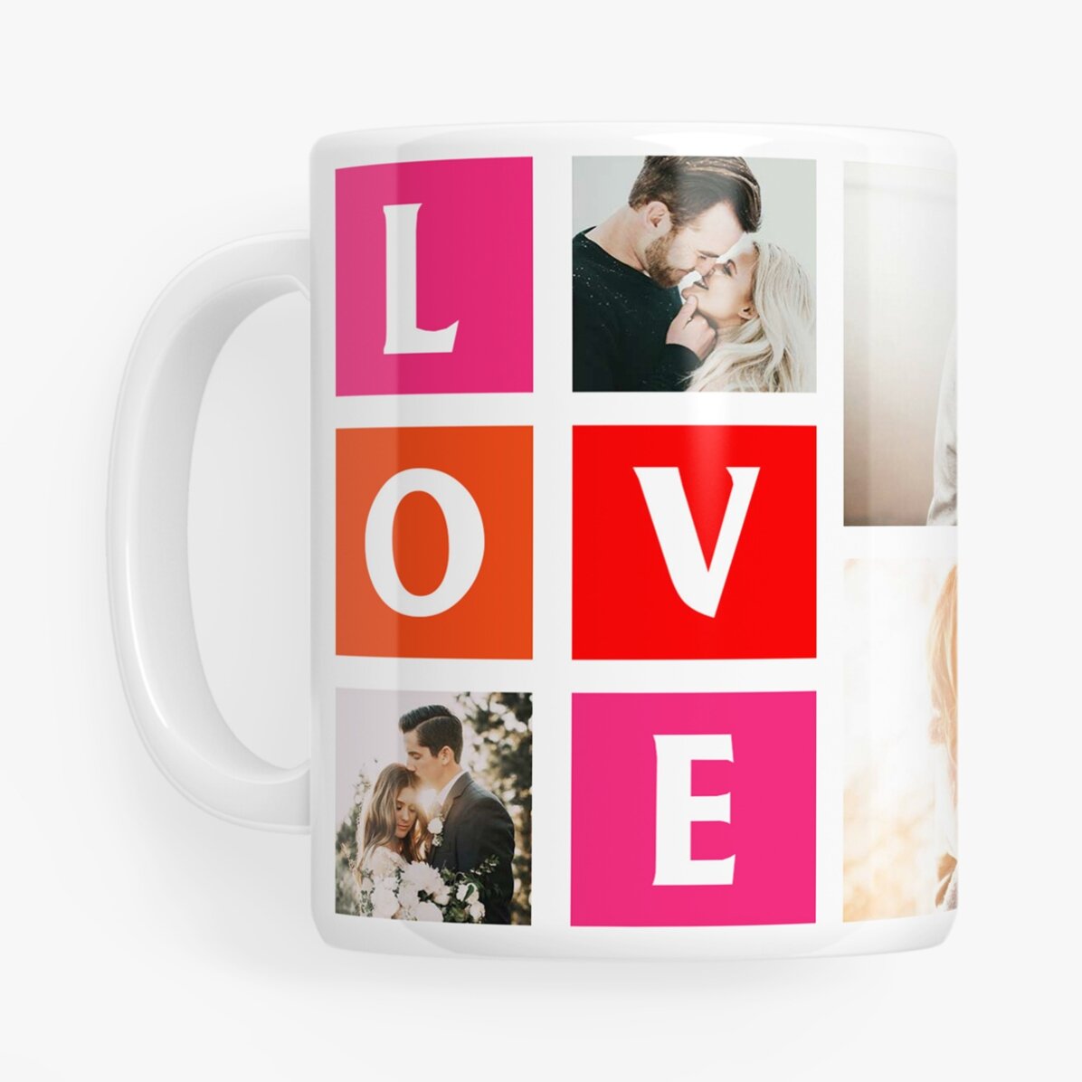 Personalisierte Tasse mit 6 „Love“-Fotos