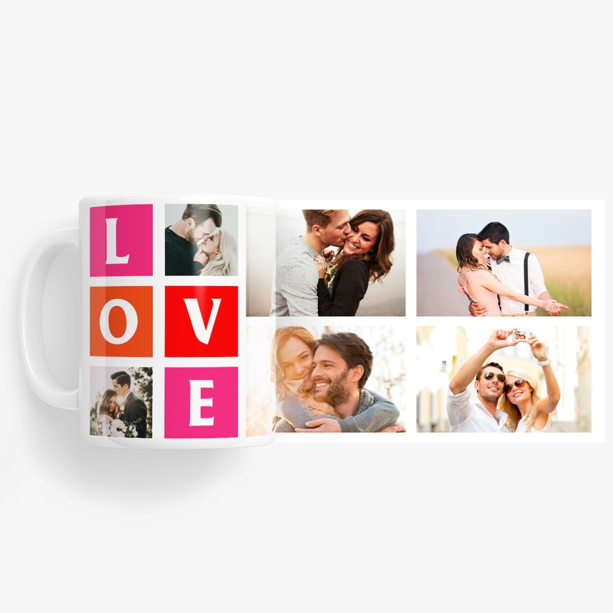 Personalisierte Tasse mit 6 „Love“-Fotos