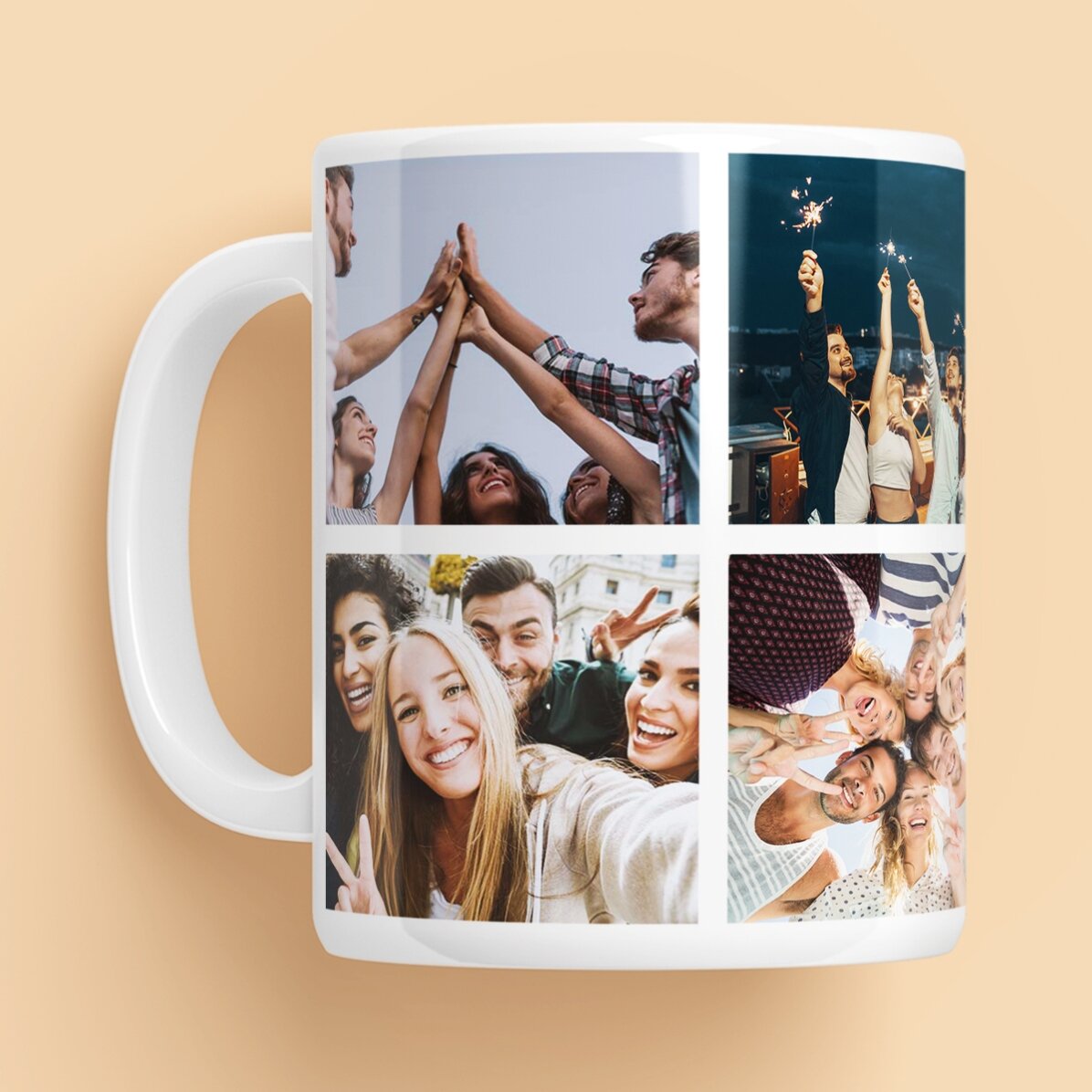 Personalisierte Tasse mit 6 Fotos und einer Botschaft
