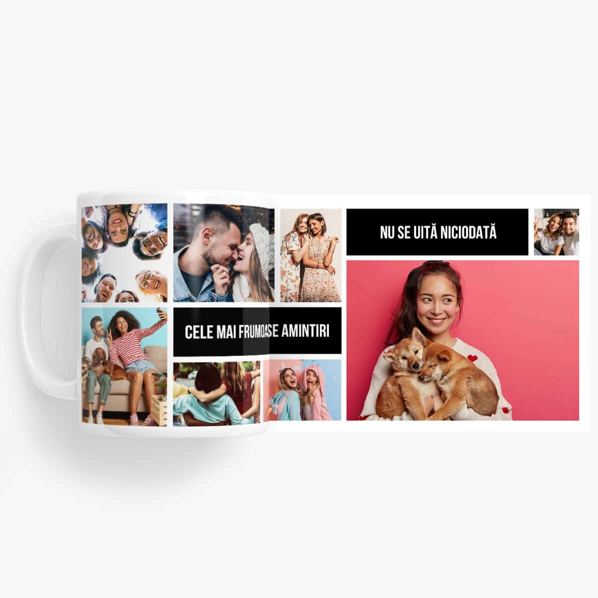 Personalisierte Tasse mit 8 Fotos und Text – Die schönsten Erinnerungen