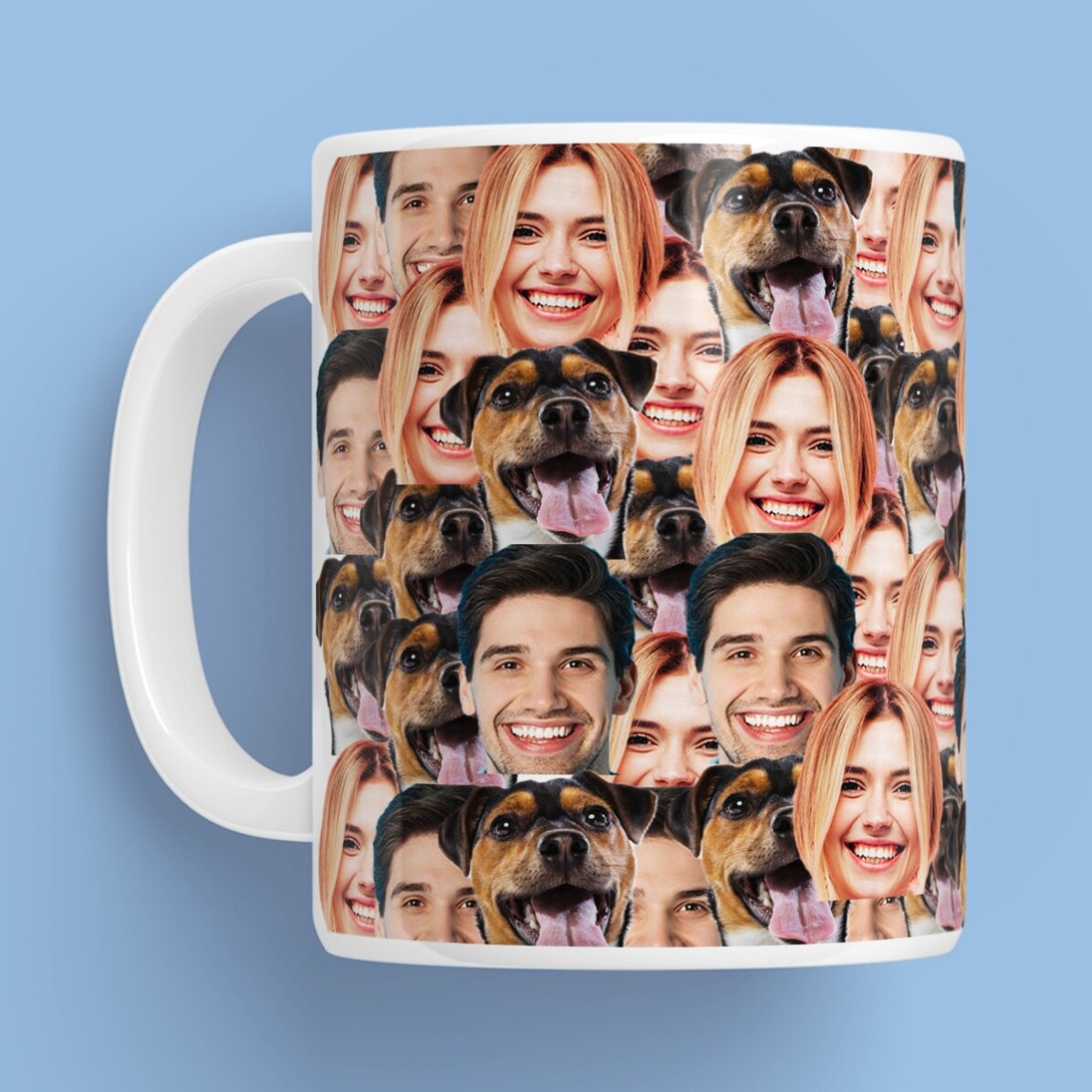Personalisierte Tasse mit einer Collage aus 3 Fotos