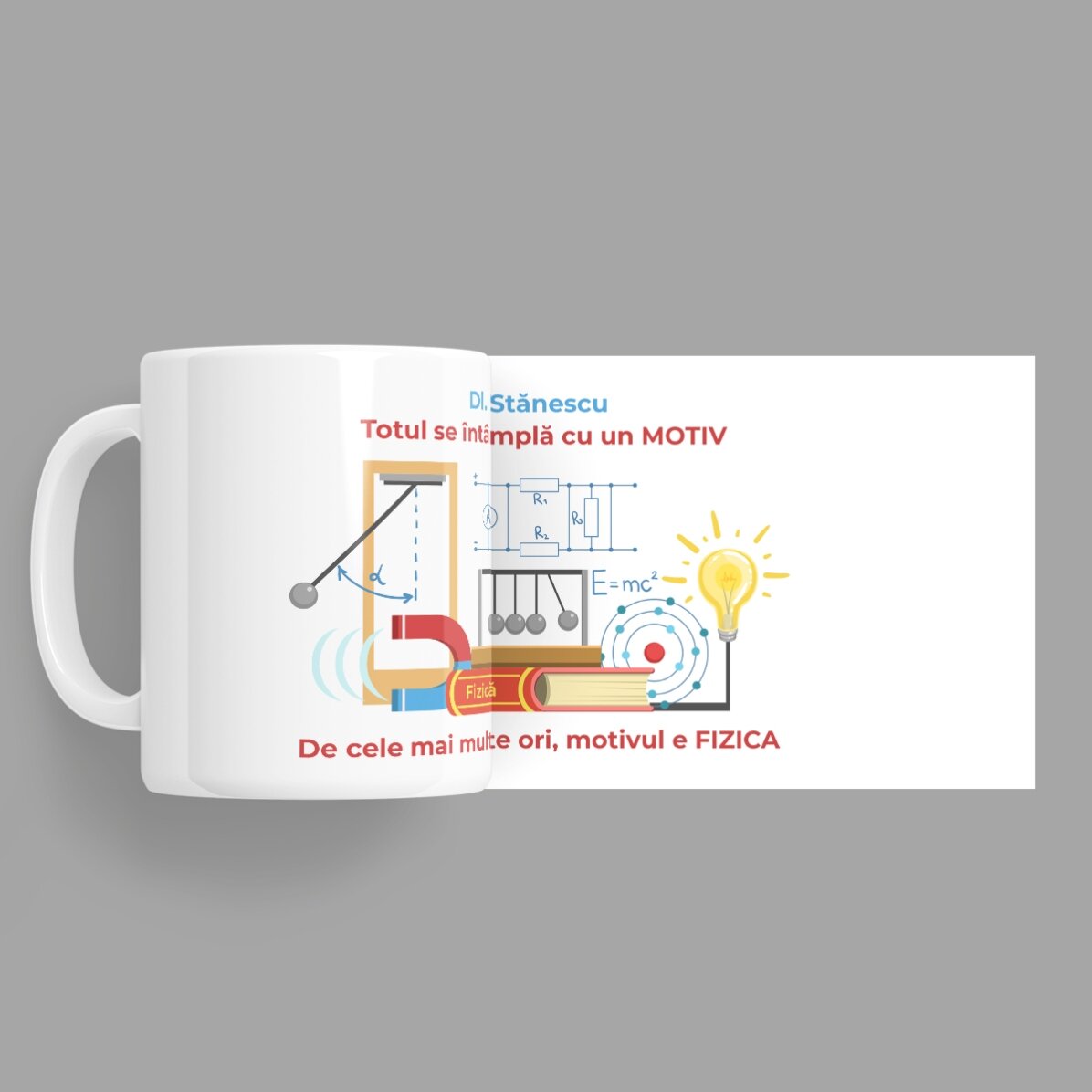 Personalisierter Becher mit Aufdruck – Physiklehrer