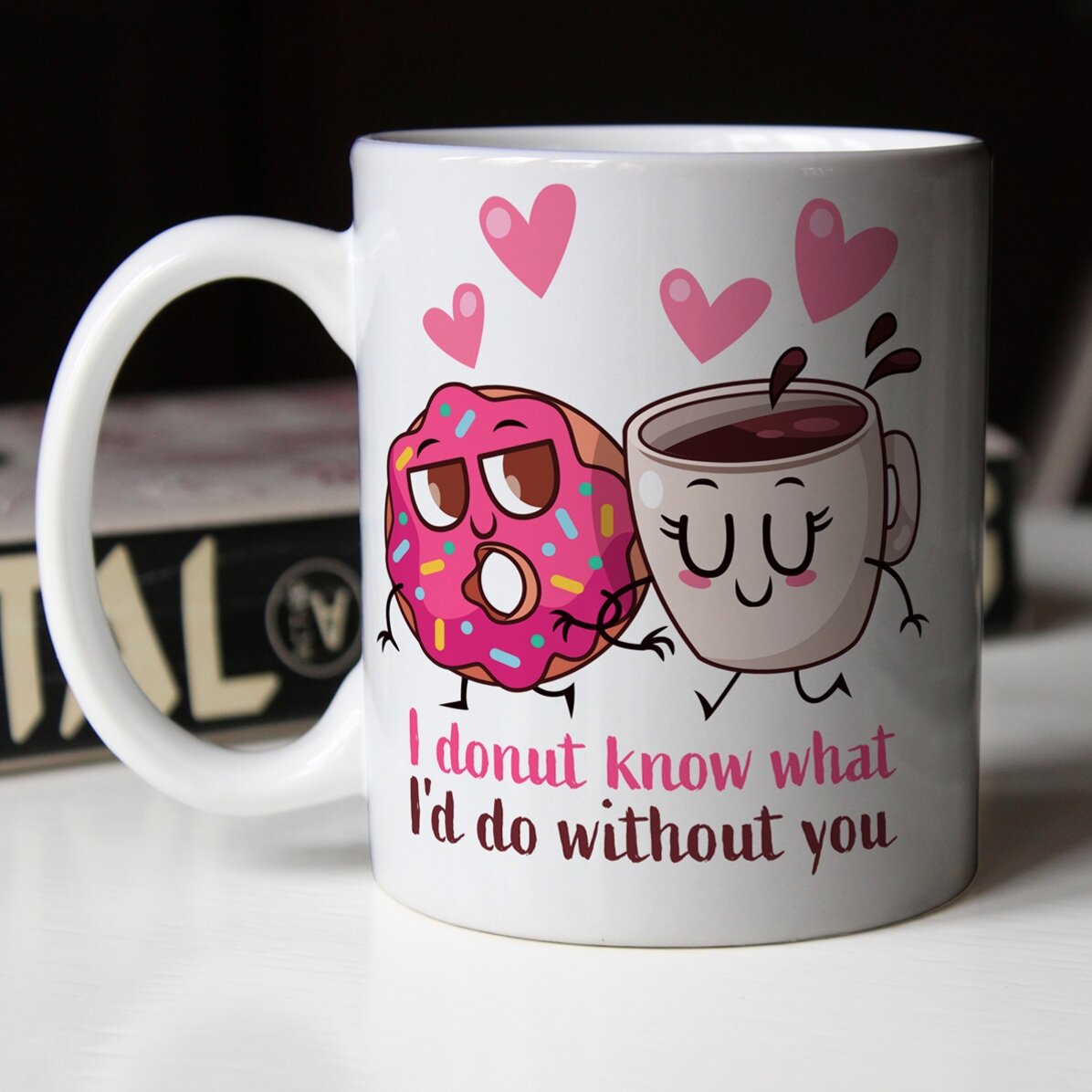 Personalisierte Tasse mit Namen – Doughnut Love