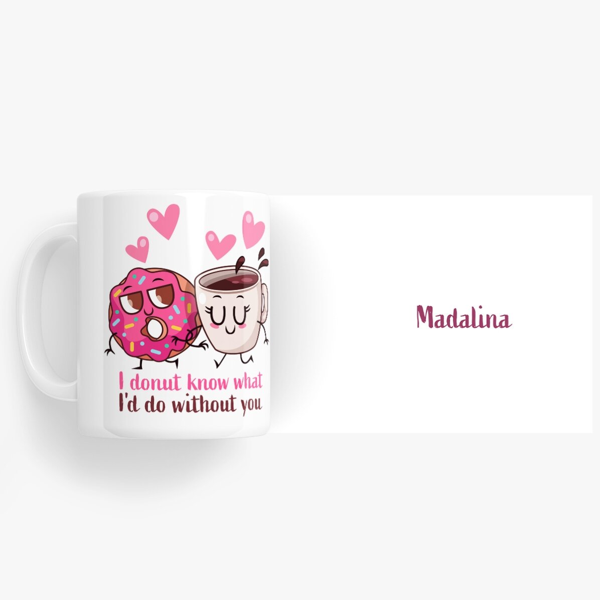 Personalisierte Tasse mit Namen – Doughnut Love