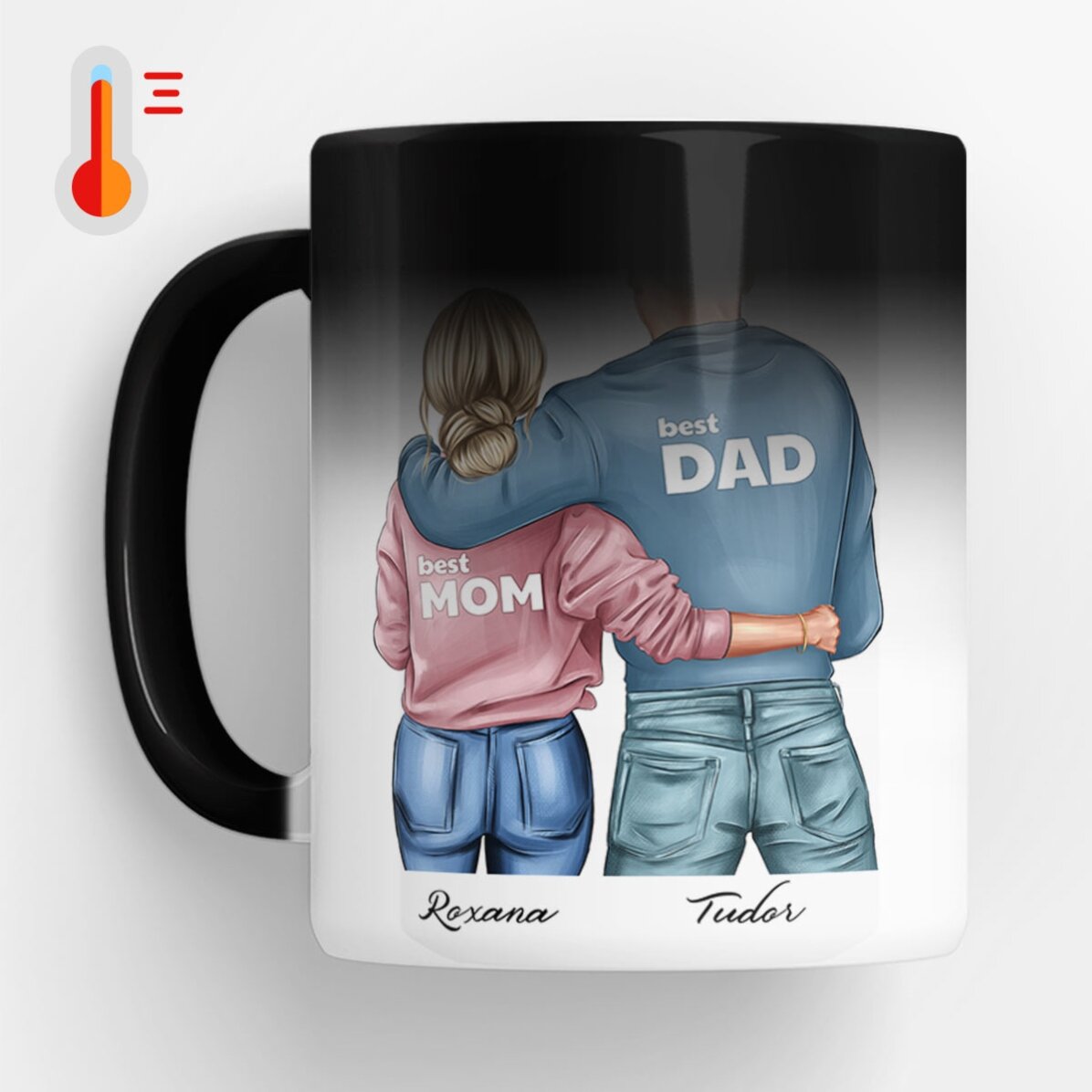 Personalisierte Tasse mit Namen – Mom & Dad