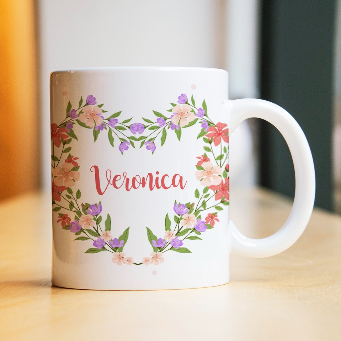 Personalisierte Tasse mit Namen und Botschaft – Einen schönen Frühling!