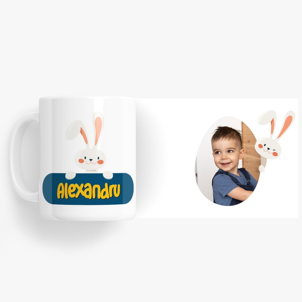 Personalisierte Tasse mit Namen und Foto – Iepurila