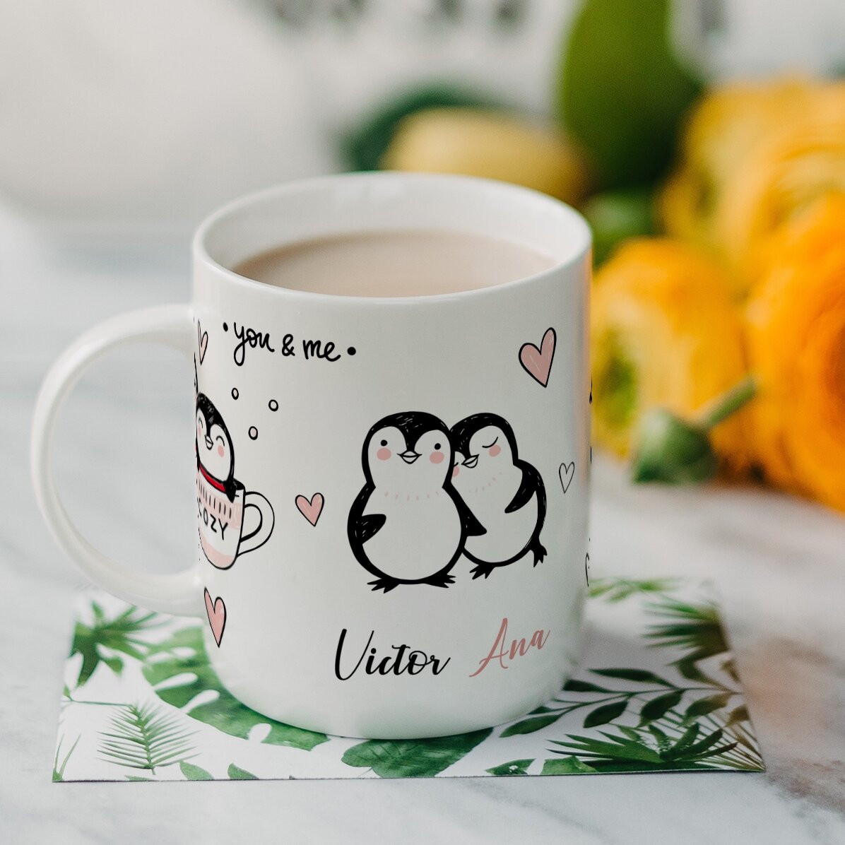 Personalisierte Tasse mit Namen – You & Me